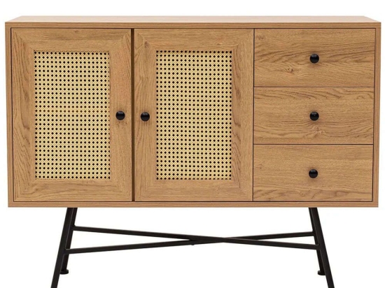 Μπουφές Nala 141HWR1125 120x40x90cm Natural Μοριοσανίδα, Μέταλλο