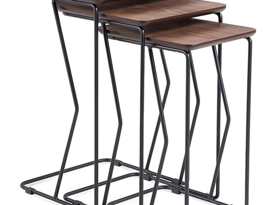 Ζιγκόν Ren (Σετ 3Τμχ) 141HWR1138 43x43x65/40x37x60/38x31x55cm Walnut-Black