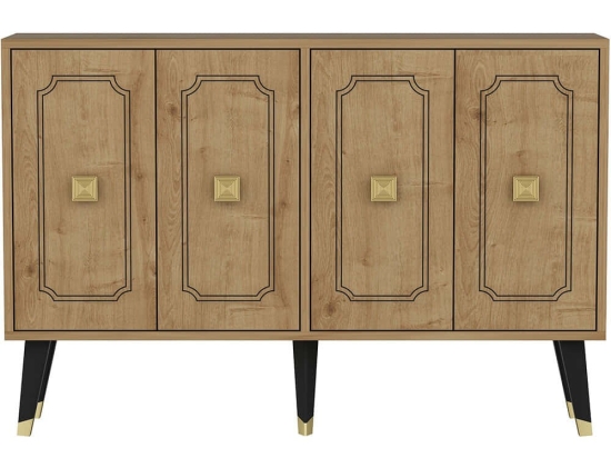 Μπουφές Roland 327ODS1228 120x30x80cm Oak-Gold Μοριοσανίδα, Μελαμίνη