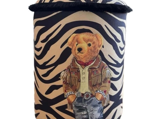 Σκαμπό Jungle Scar Teddy 741QNF1118 45x60cm Multi