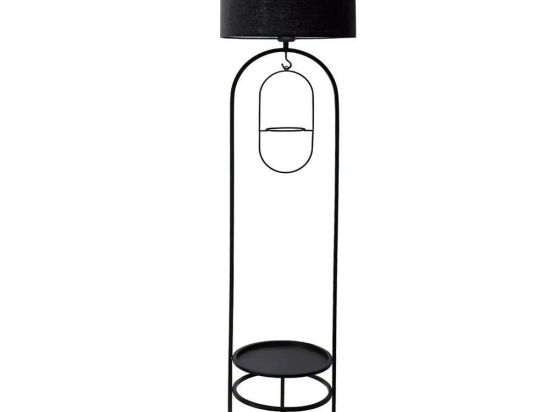 Φωτιστικό Δαπέδου Με Ραφάκι 780SGN4630 Φ28x145cm 1xE27 40W Black Opviq