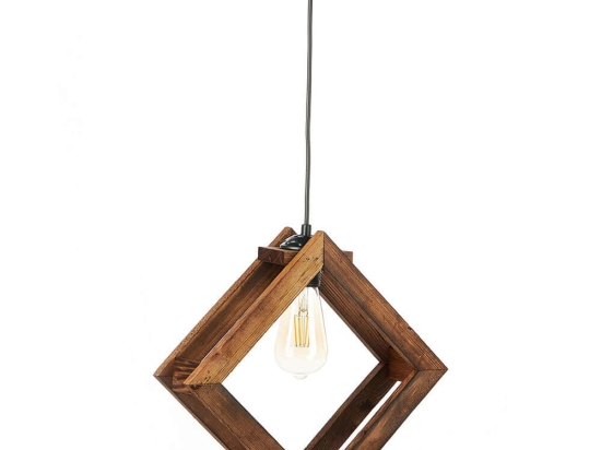 Φωτιστικό Οροφής Square 390FLH1848 34x75cm 1xE27 40W Brown Opviq