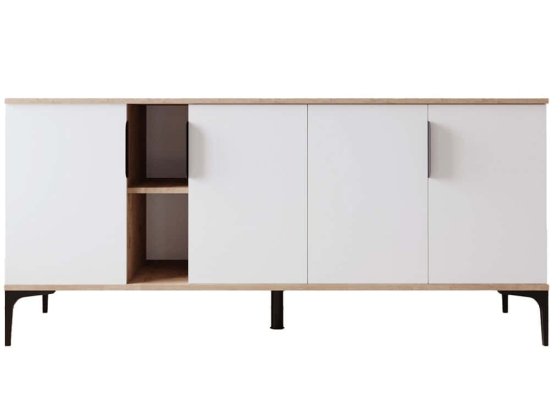 Μπουφές Tarz 360ALE1101 180x40x79cm Oak-White Μοριοσανίδα, Μελαμίνη