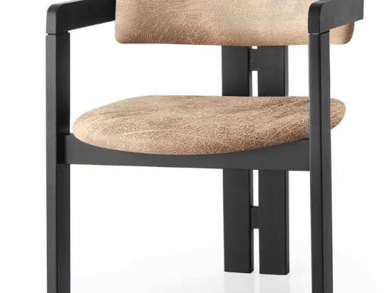 Πολυθρόνα 974NMB1749 58x49x76cm Black-Beige Ξύλο