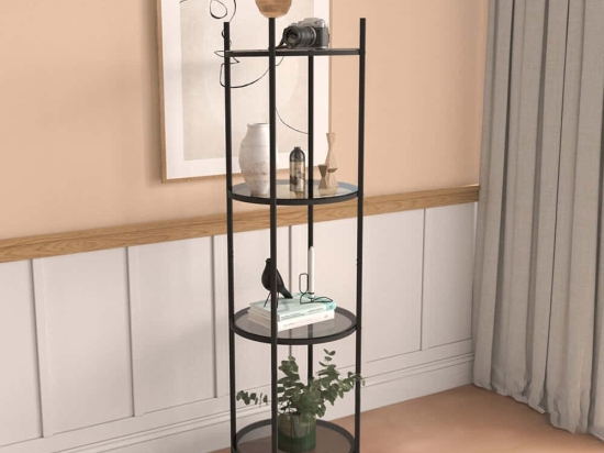 Ραφιέρα Δαπέδου Vogue 706CLN1192 42x42x150cm Black-Smoke
