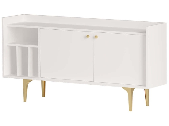 Μπουφές Hermosa 393MRD1511 150x40x80cm White Μοριοσανίδα, Μελαμίνη