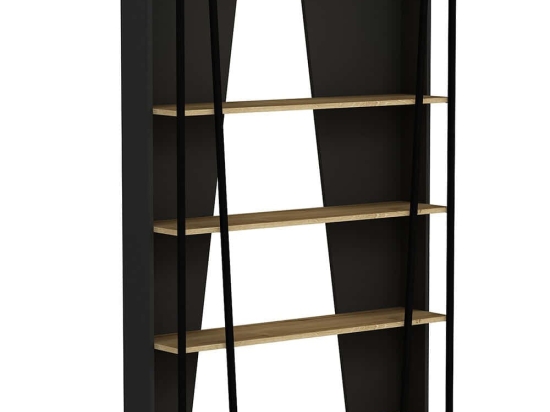 Βιβλιοθήκη Lissa 550ARN3433 123,6x32x179,6cm Black-Oak