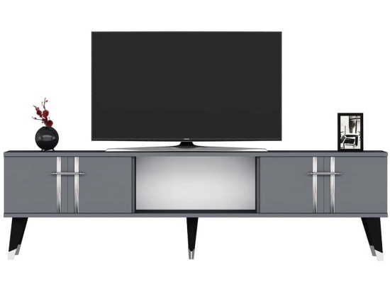 Έπιπλο Τηλεόρασης Asel 475OLV2697 150x29,6x44,6cm Anthracite-Silver