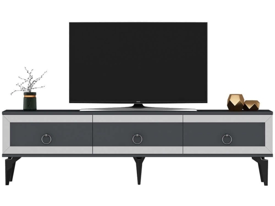 Έπιπλο Τηλεόρασης Ponny 475OLV2719 180x29,6x44,6cm Anthracite-Silver