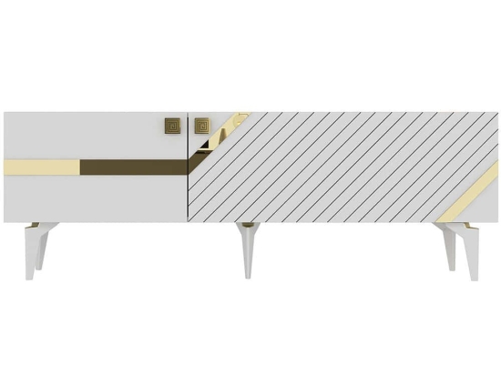 Έπιπλο Τηλεόρασης Iris 475OLV2728 150x30x49cm White-Gold