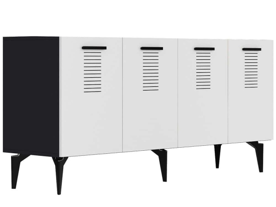 Μπουφές Asimo 475OLV2767 150x40x79cm Anthracite-White Μοριοσανίδα, Μελαμίνη