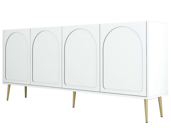 Μπουφές Lyon 845HCT5527 180x35x80cm White Μοριοσανίδα, Μελαμίνη