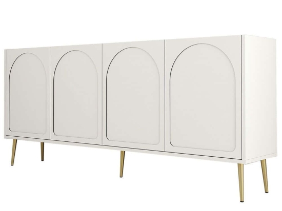 Μπουφές Lyon 845HCT5528 180x35x80cm Cream Μοριοσανίδα, Μελαμίνη