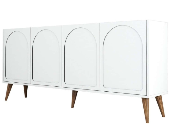 Μπουφές Lyon 845HCT5533 180x35x81cm White Μοριοσανίδα, Μελαμίνη