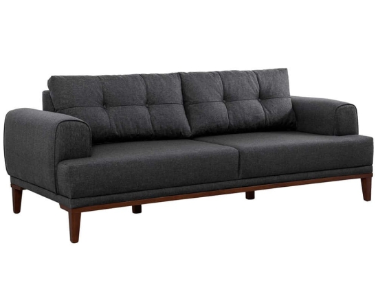 Καναπές Τριθέσιος Vina 867UNQ2208 223x94x82cm Anthracite-Walnut
