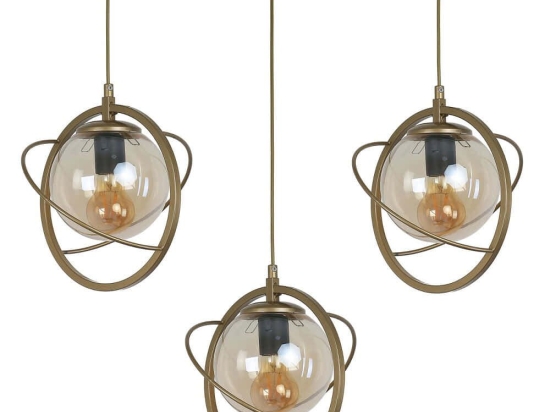 Φωτιστικό Οροφής - Ράγα Nepal 846STL1676 55x25x70cm 3xE27 40W Gold Opviq