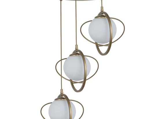 Φωτιστικό Οροφής Nepal 846STL1680 Φ30x70cm 3xE27 40W Gold-White Opviq