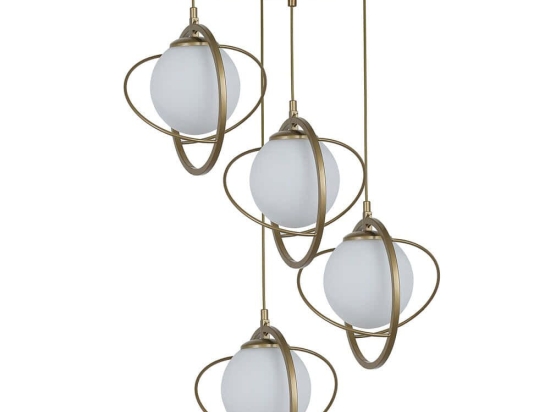 Φωτιστικό Οροφής Nepal 846STL1681 Φ35x70cm 4xE27 40W Gold-White Opviq