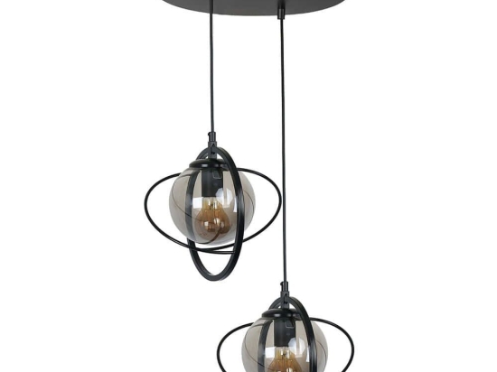Φωτιστικό Οροφής Nepal 846STL1693 Φ30x70cm 2xE27 40W Black Opviq