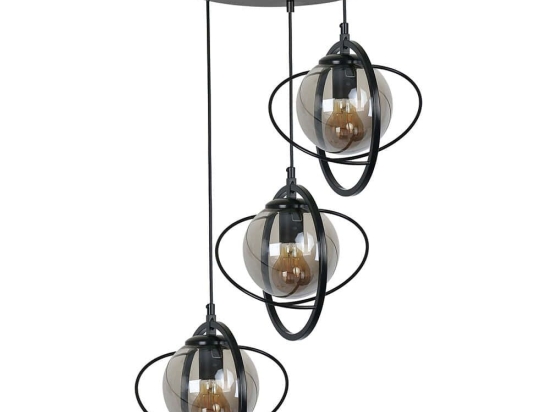 Φωτιστικό Οροφής Nepal 846STL1694 Φ30x70cm 3xE27 40W Black Opviq