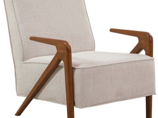 Πολυθρόνα Larus Wood 867UNQ1090 70x86x90cm Walnut-Cream