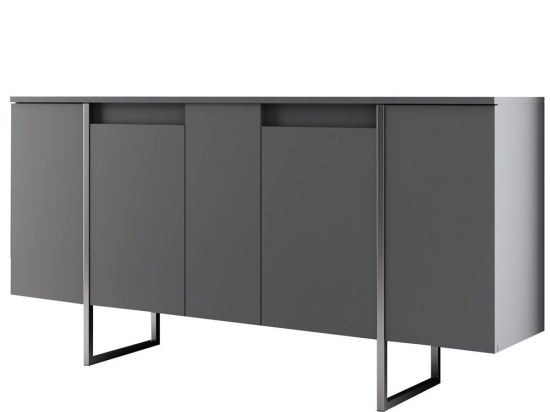 Μπουφές Luxe 618BLY1301 160x35x80cm Silver-Grey
