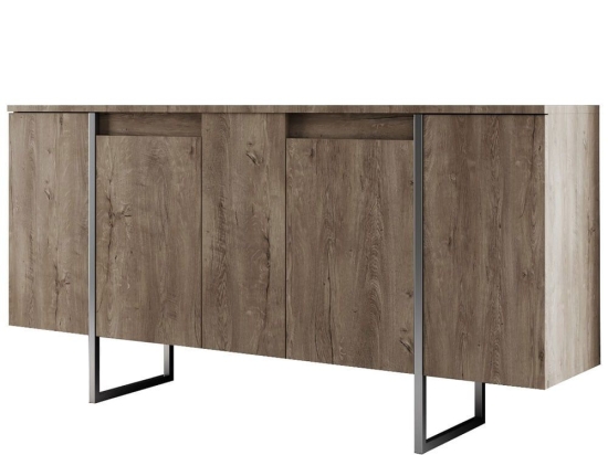 Μπουφές Luxe 618BLY1303 160x35x80cm Walnut-Silver