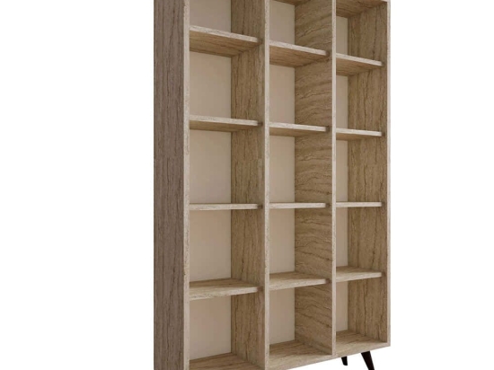 Βιβλιοθήκη Zipa 811MDD3610 100x25x184cm Travertine Beige