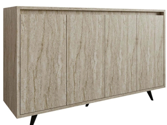 Μπουφές Shans 811MDD4152 140x40x86cm Travertine Beige Μοριοσανίδα, Μελαμίνη