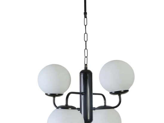 Φωτιστικό Οροφής Pekin 846STL5186 Φ45x70cm 4xE27 40W Black-White Opviq