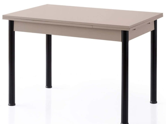Τραπέζι Επεκτεινόμενο Polo 974NMB2220 110/170x70x75cm Light Mocha-Black Μοριοσανίδα, Μέταλλο