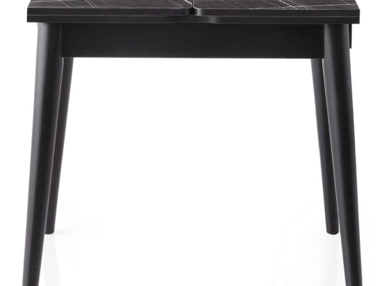 Τραπέζι Επεκτεινόμενο Totem 974NMB2222 80/160x80x75cm Marble Effect Black Μοριοσανίδα, Μέταλλο