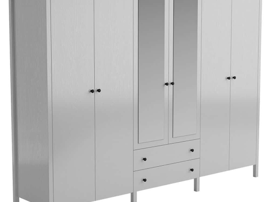 Ντουλάπα Εξάφυλλη 787CDL1301 240x54x195cm White Εξάφυλλη