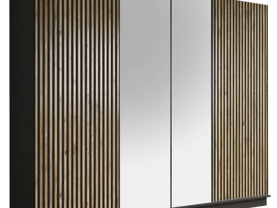Ντουλάπα Δίφυλλη 787CDL1317 240x66x213cm Pine-Black Δίφυλλη