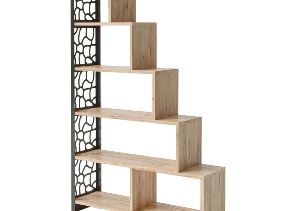 Βιβλιοθήκη 787CDL1506 120x25x145cm Pine-Black