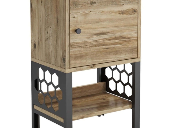 Κομοδίνο 787CDL1601 40x30x70cm Pine-Black