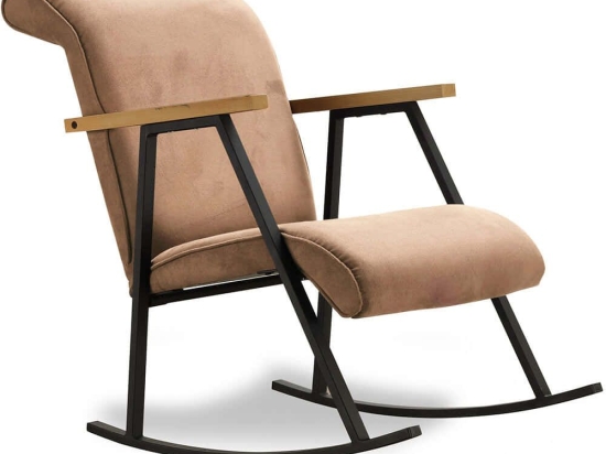 Πολυθρόνα Κουνιστή Yoka 859FTN1756 64x86x96cm Light Brown