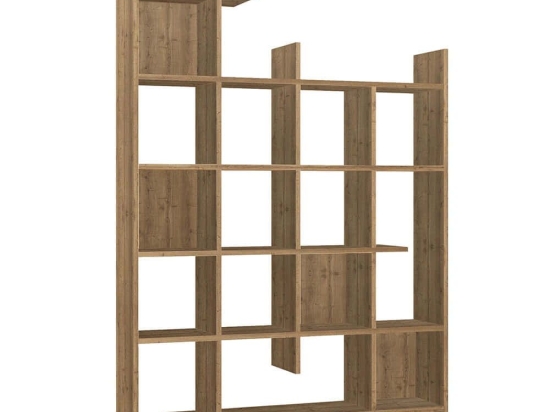 Βιβλιοθήκη Manco 855DTE3697 122x25,5x188cm Dark Oak