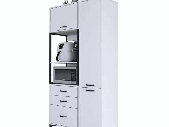 Ντουλάπι Κουζίνας 893RAN4954 100x40x198,6cm White Μοριοσανίδα, Μελαμίνη