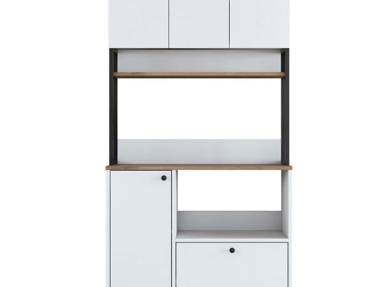 Ντουλάπι Κουζίνας 893RAN4960 90x40x184,2cm White-Oak Μοριοσανίδα, Μελαμίνη