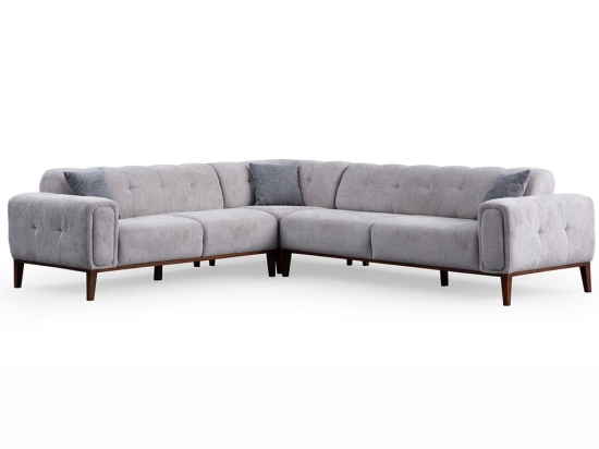 Καναπές Γωνιακός Athena 560ARE1263 300x260x80cm Light Grey