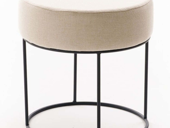Σκαμπό Didim 825BLC5143 Φ40x40cm Cream