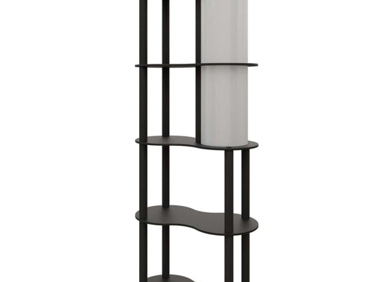 Φωτιστικό Δαπέδου Με Ραφάκια 666PTR1105 48x24x140cm 1xE27 40W Black Opviq