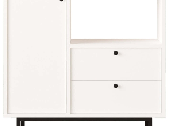 Ντουλάπι 956LCS3551 88x35,5x85cm White Μοριοσανίδα, Μέταλλο