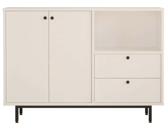 Ντουλάπι 956LCS3552 120x35,5x85cm White Μοριοσανίδα, Μέταλλο