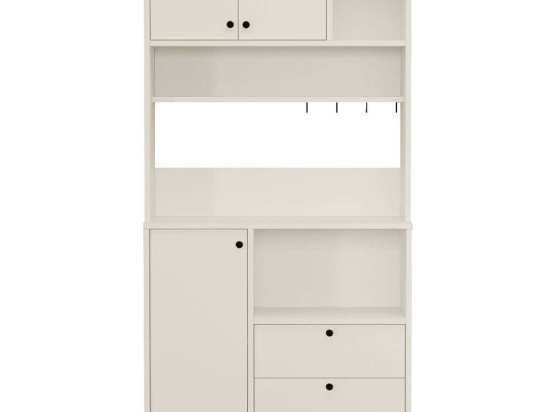 Ντουλάπι Κουζίνας 956LCS3554 88x35,5x180cm White Μοριοσανίδα, Μέταλλο