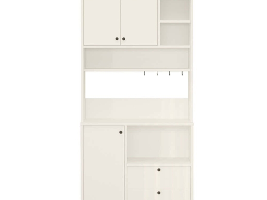 Ντουλάπι Κουζίνας 956LCS3556 88x35,5x205cm White Μοριοσανίδα, Μέταλλο