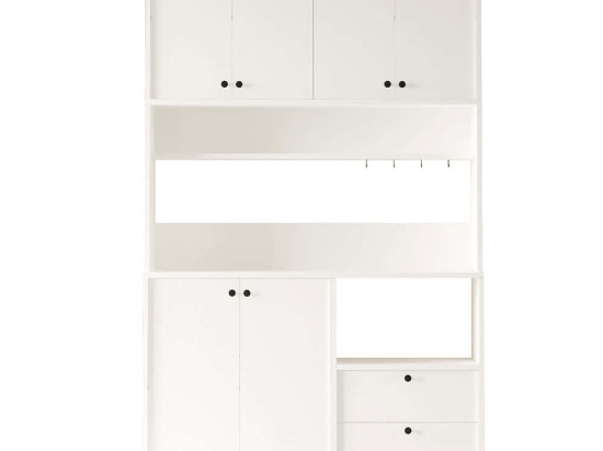 Ντουλάπι Κουζίνας 956LCS3557 120x35,5x205cm White Μοριοσανίδα, Μέταλλο