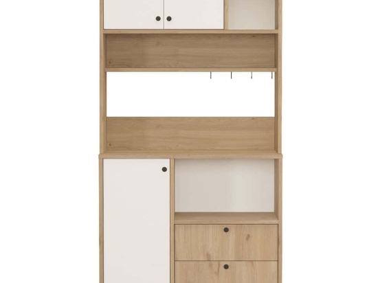 Ντουλάπι Κουζίνας 956LCS3561 88x35,5x180cm Oak-White Μοριοσανίδα, Μέταλλο