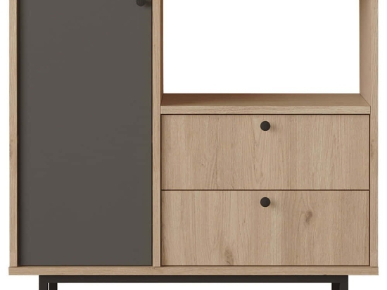 Ντουλάπι 956LCS3565 88x35,5x85cm Oak-Anthracite Μοριοσανίδα, Μέταλλο